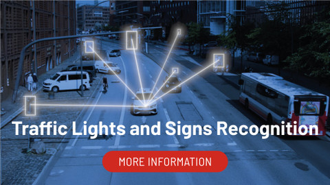 Rendering of traffic lights and signs recognition