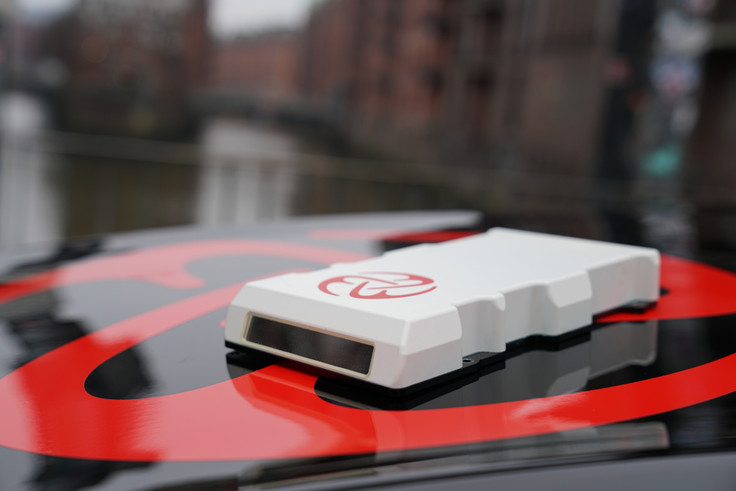 MicroVision product MAVIN on top of a car.