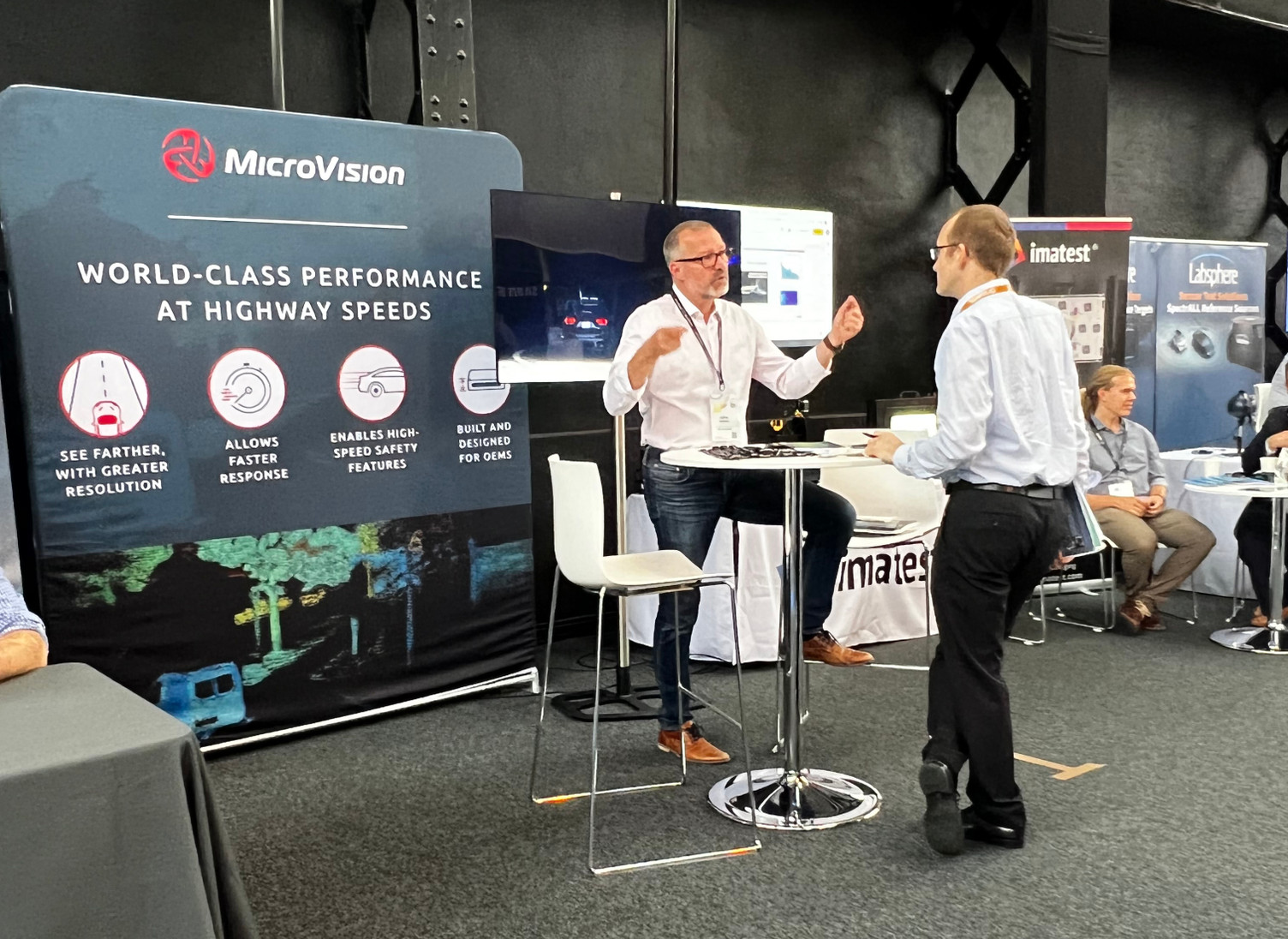 MicroVision booth at the 2022 AutoSens in Brussels.